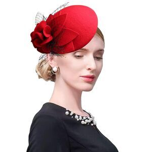 3192 Wool Fascinator Pillbox Hat Winter British Felt For Women